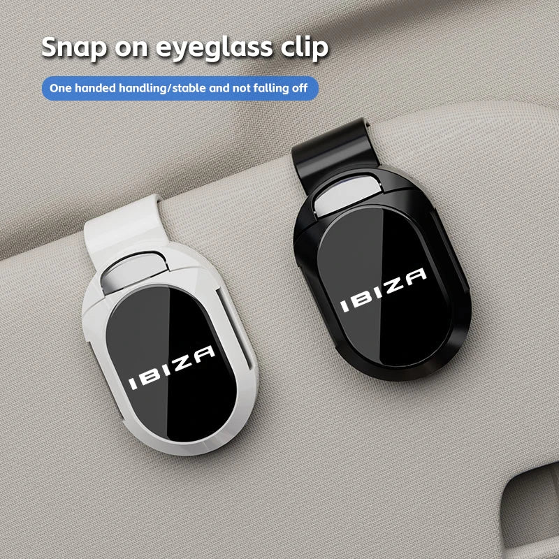 New Car Sun Visor Glasses Clips One-hand Pressing Eyeglasses Holder Sun Glasses For seat ibiza Car Accessories Out of sight