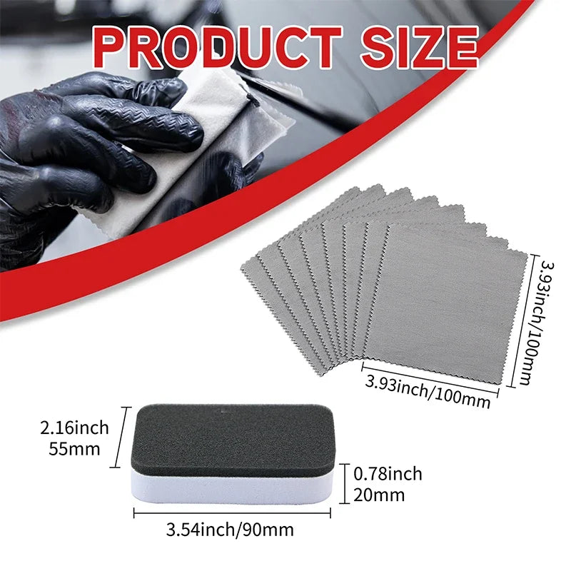 Square Nano Ceramic Car Cleaning Cloths Auto Absorbent Microfiber Wiping Rags Wash Towels Automobiles Cleaning Drying 10x10cm