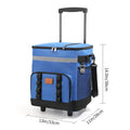 Rolling Cooler Bag with Handle Large Insulated Tote for Picnic, Camping, Car Travel Wheeled Thermal Lunch Box Portable