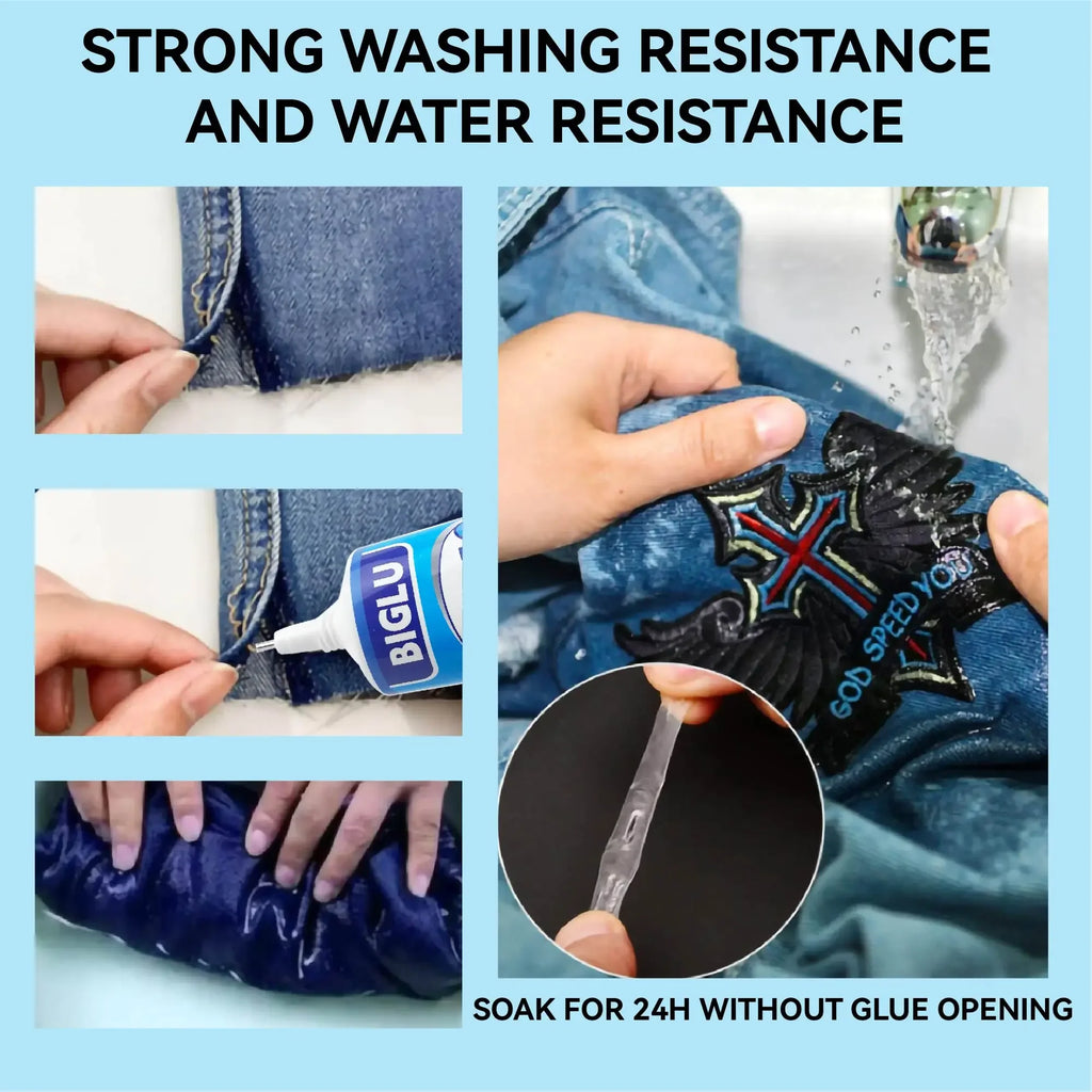 BIGLU 50ml Fabric Glue For All fabrics Cotton Flannel Nylon Cloth Doll Polyester Denim Leather Repair Multi-purpose Adhesive