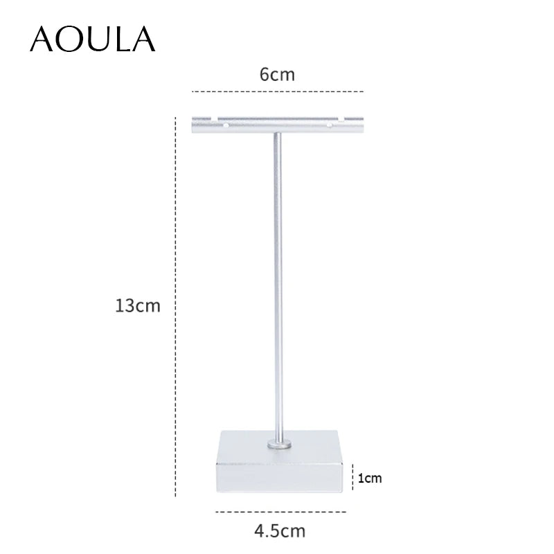 Luxury Dangle Earrings Display Metal Rack T Bar Stand Ring Jewelry Hanger Organizer Ear Studs Storage Holder Shelf Store Selling