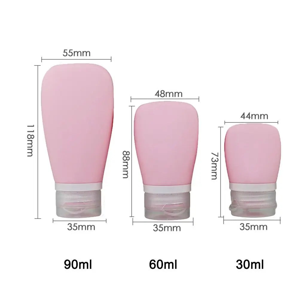Silicone Travel Toiletry Bottles Leakproof Refillable Cosmetic Storage Containers 30/60/90ml Shampoo Container Lotion Bottles
