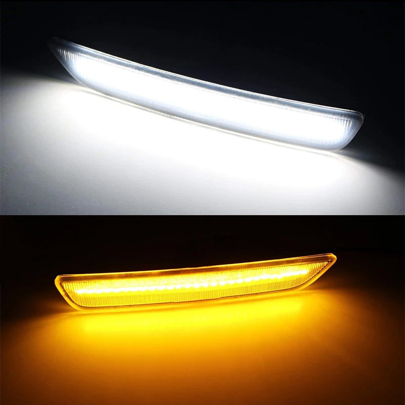 For Ford Mustang 2010-2014 Clear & Smoked Lens LED Side Marker Lamp Amber Front Red Rear Side Fender Lights