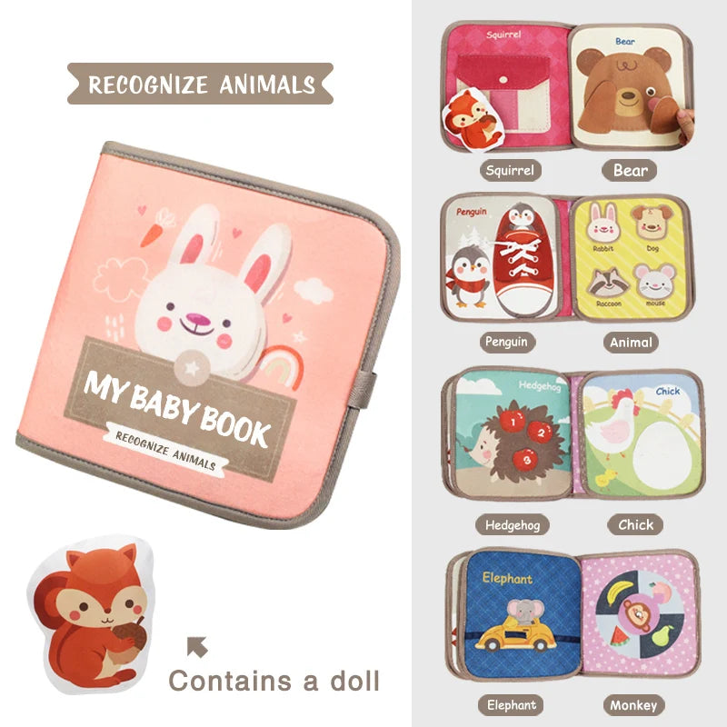 1PCS Soft Baby Book Montessori early education quiet cloth book Learning Toys for Babies 0-6 Months and Up Enlightenment Puzzle