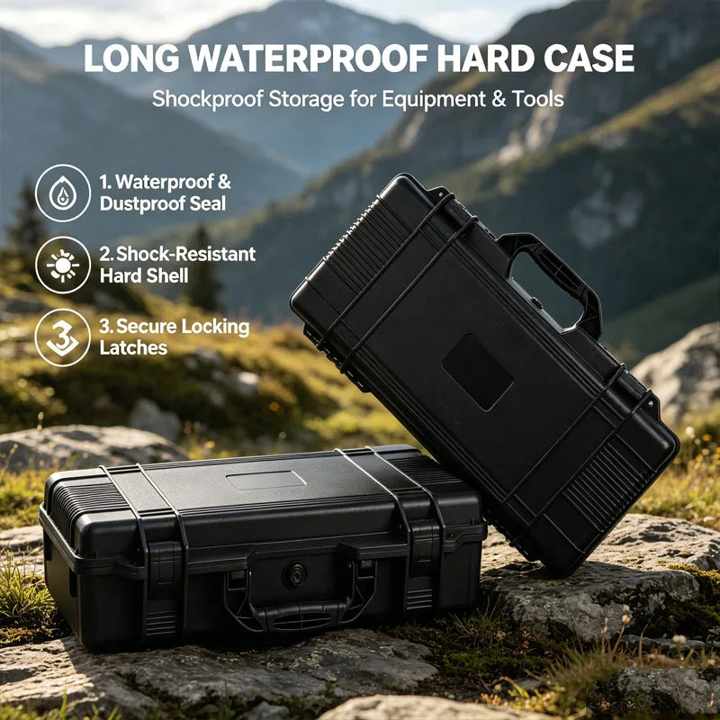 Waterproof Hard Carry Tool Box Shockproof Safety Instrument Toolbox Garage Organizer Pelican Style Case For Equipment Storage
