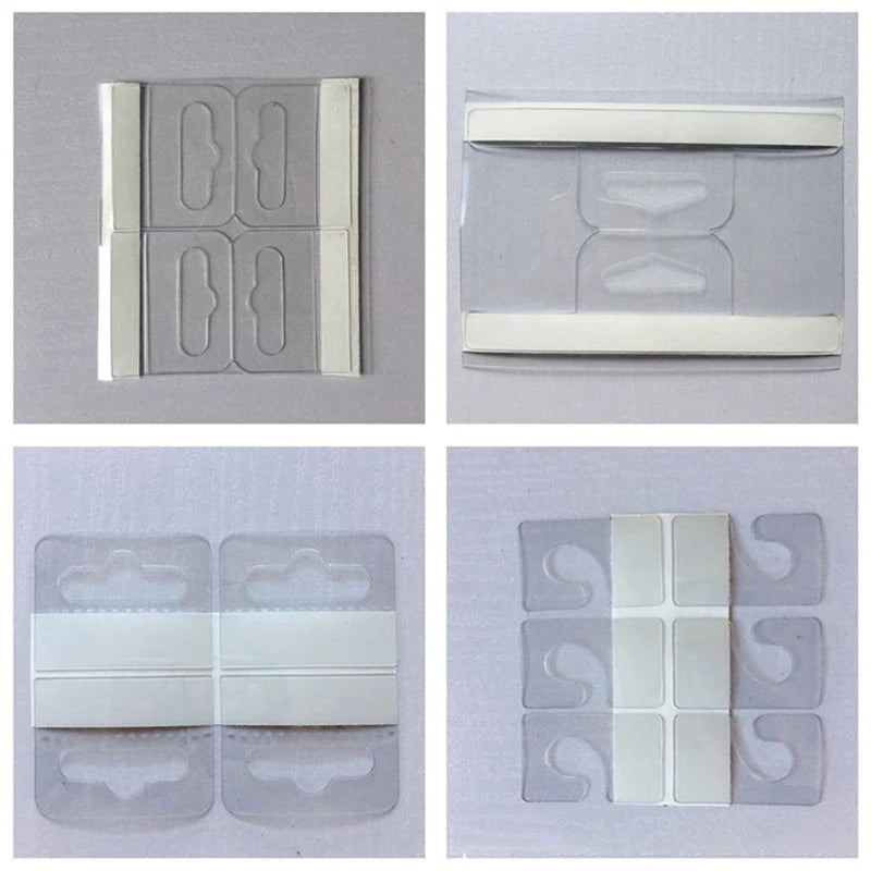 100 Pcs PVC Slot Hole Adhesive Hang Tabs Hook Merchandise Package Box Bag Hangers Peghooks Display For Store Retail Display