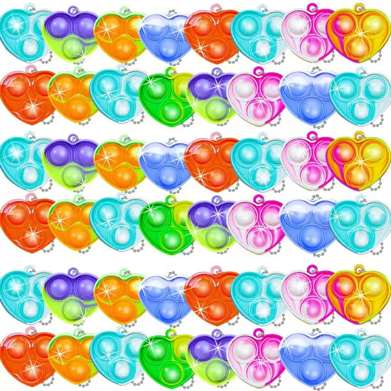 Mini Pop Keychain Fidget Toys Push Pop Bulk Keychain Party Favors For Kids Pop Bubble Toys Pack Boys Girls Adults