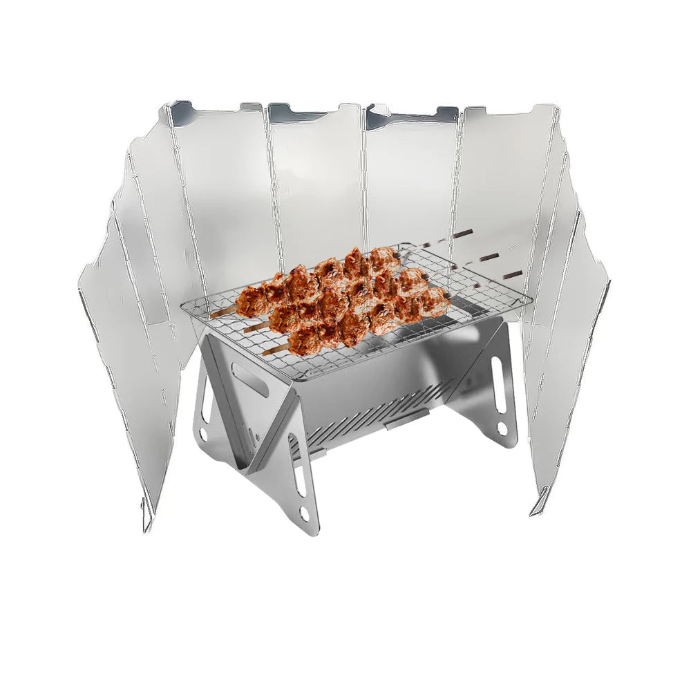 10 Plates Gas Stove Wind Shield Outdoor Camping Picnic Cooking Burner Windproof Screen Aluminum Alloy Wind Screen