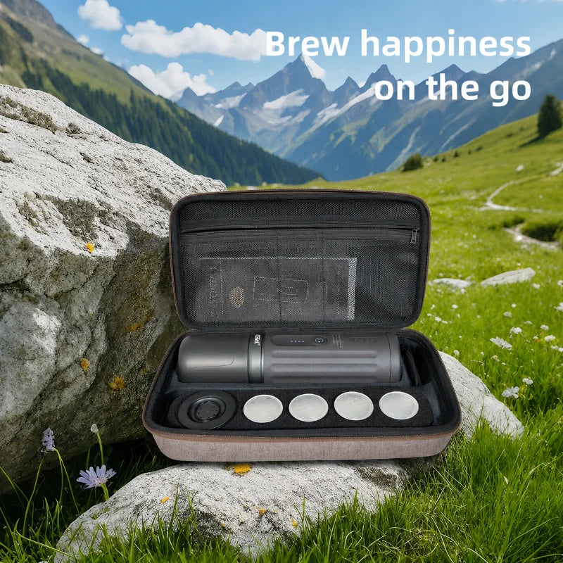 Portable Electric Coffee Maker Carrying Bag Waterproof Sturdy EVA Portable Coffee Maker Storage Case Hand Hold Belt