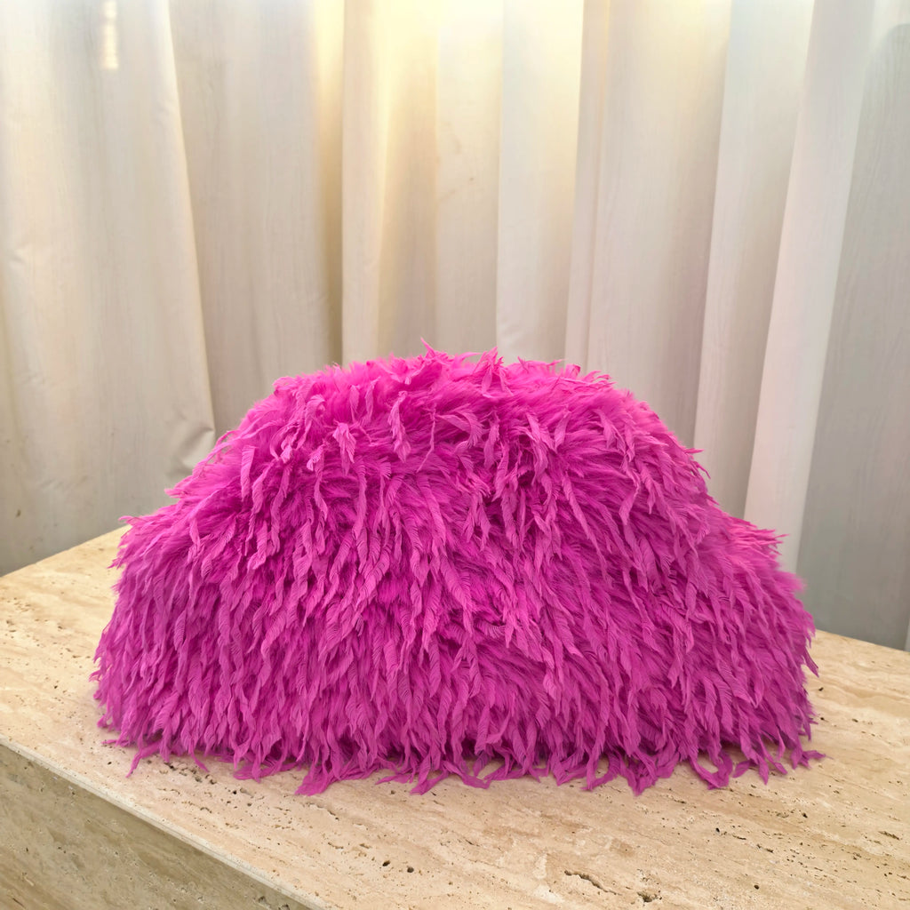 Fluffy Bag Feather Large Cloud Bag Pleated Clutch Bag Plush fairy Bag