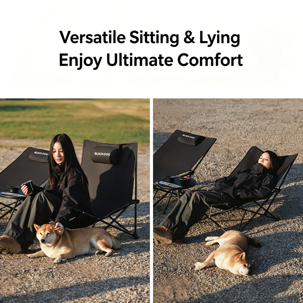 Blackdog Camping Chair With Pillow Lounge Office Nap Home Use Recliner Outdoor Foldable Beach Fishing Tourist Chairs