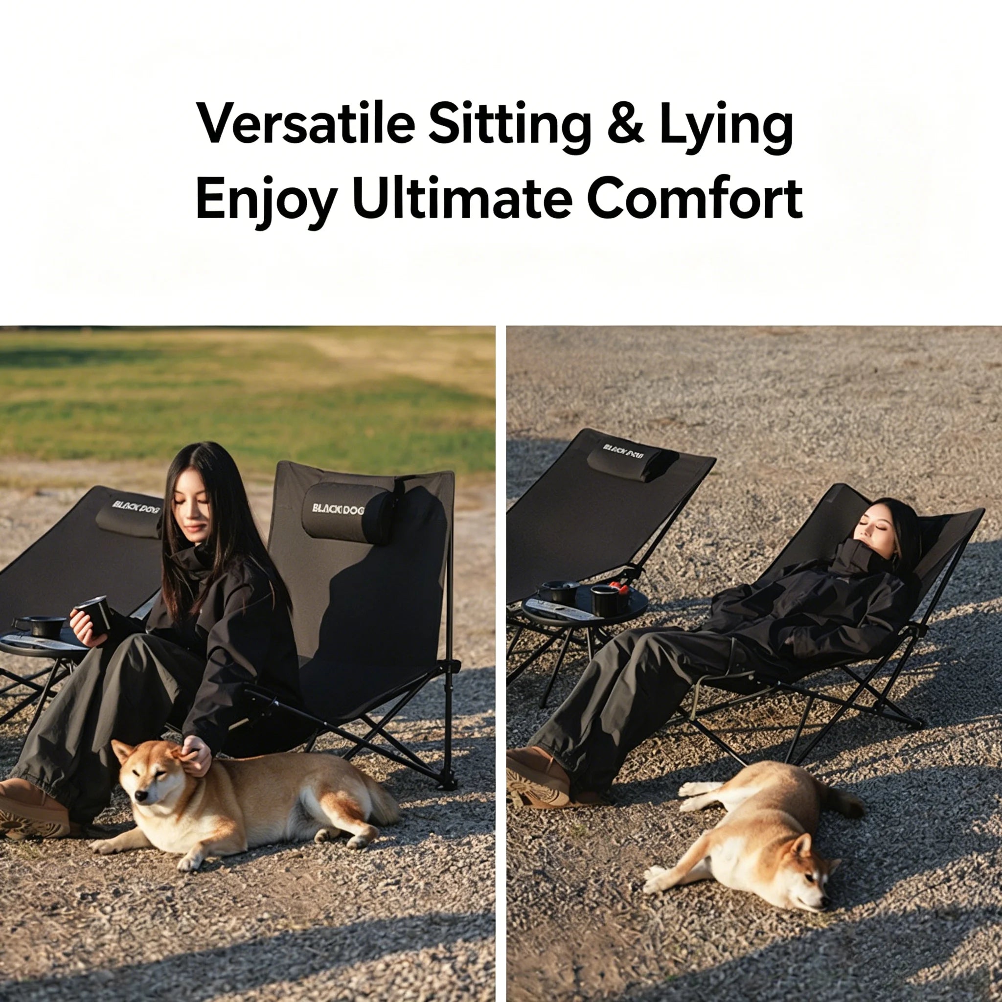 Blackdog Camping Chair With Pillow Lounge Office Nap Home Use Recliner Outdoor Foldable Beach Fishing Tourist Chairs
