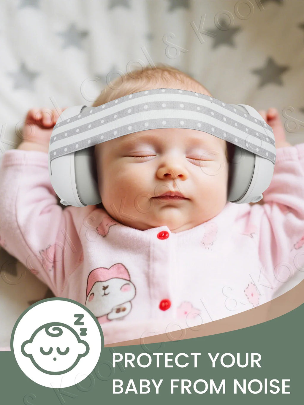 2-in-1 Infant Noise Protection Earmuffs Rainbow Style, Soft & Comfortable for Sleeping, Travel, and Loud Events