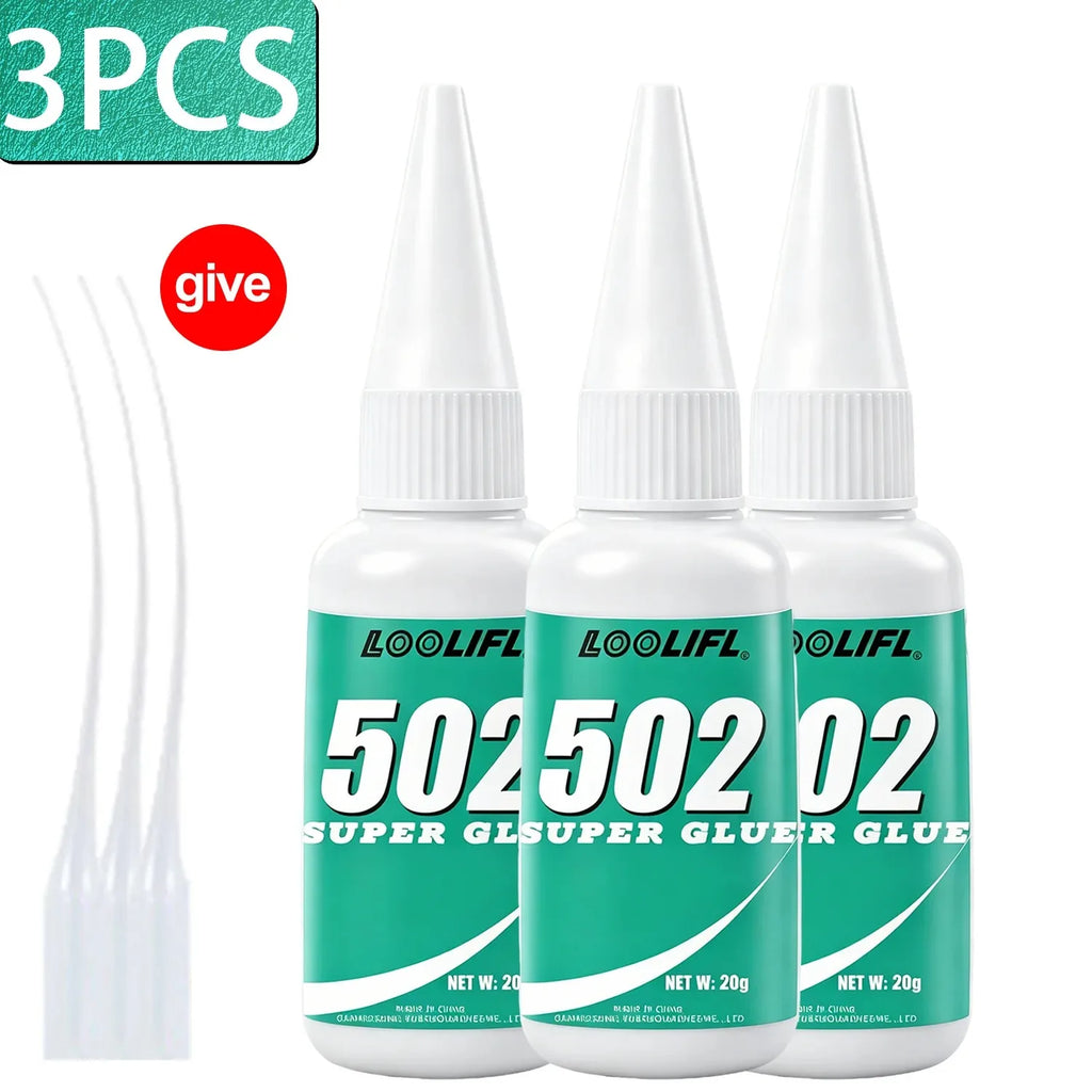 Strong Adhesive, Welding Glue, 502 Glue, Quick-Drying in Three Seconds, Transparent Office Glue, Fast-Drying, Strong, Suitable for Various Material Surfaces: Plastic, Glass, Acrylic, Metal