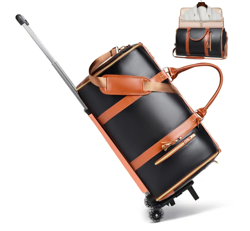 Women Rolling Garment Bags for Travel Handbag with Wheels Women Carry On Garment Duffel Bag Suit Travel Rolling Trave Duffle Bag