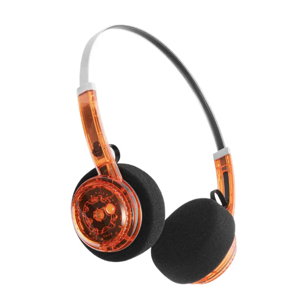 Retro Transparent Headband Bluetooth Headphone Rotate to Adjust Volume Songs Wireless HIFI Stereo Earphone