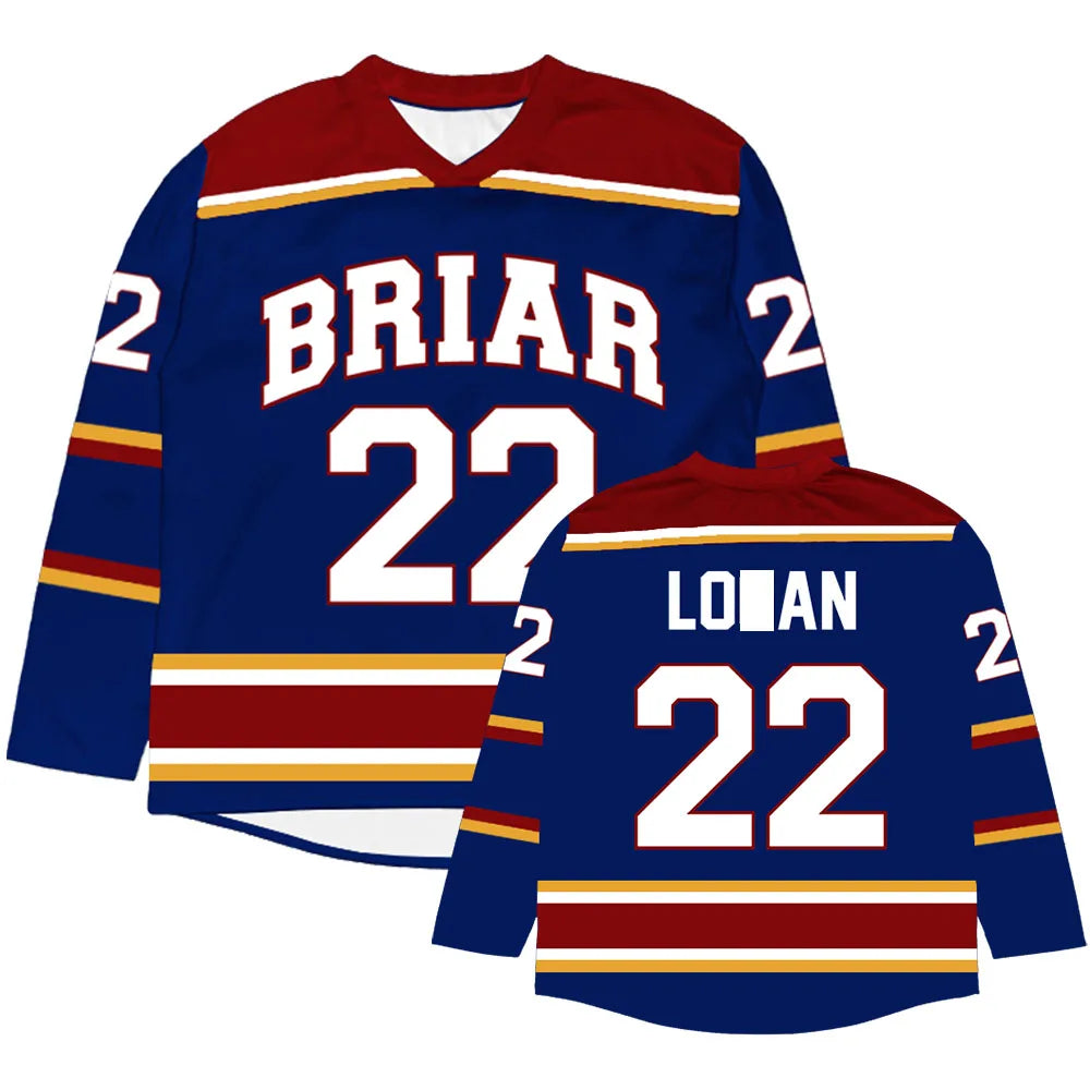 Briar University Off Campus Hockey Jersey Graham 44 DI LAURENTIS 66 Tucker 46 Long Sleeve 3D All Over Print Unisex T Shirt