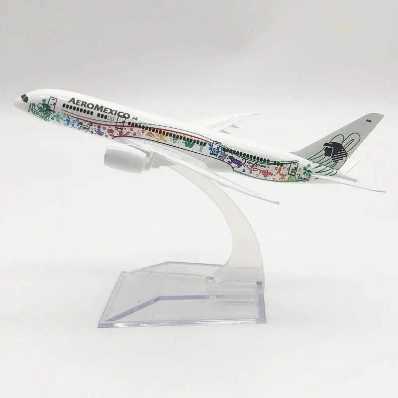 16cm Airplane Model B787 Airways Aircraft 1/400 Scale Alloy Metal B787 Mexican Air AEROMEXICO Plane Model Aviation Miniature toy