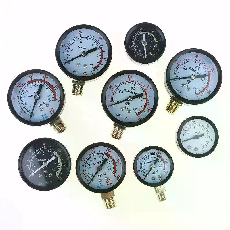 【New】1Pcs 0-25Bar 0-10Bar 0-12Bar Hydraulic Fluid Measuring Instrument Air Compressor Pressure Gauge DIY Accessories