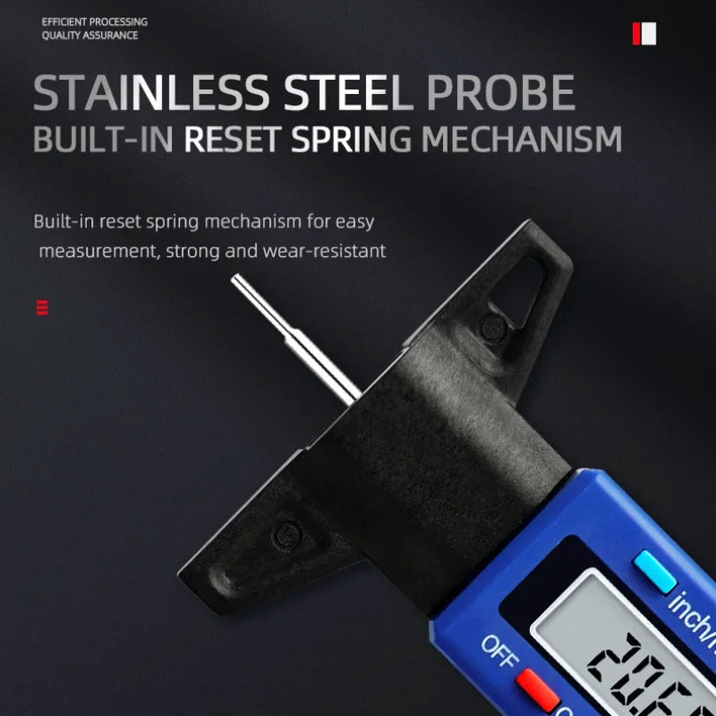 Digital Tread Depth Gauge For Car Tyre Tire Meter Thickness Gauges Automobile Tire Wear Detection Measuring Tools Depth Caliper