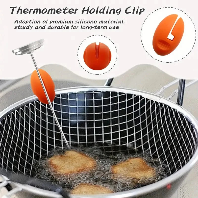 Silicone Holder Clip Fixed Probe Clip For Pot Candy Making Temp Probe Pot Clip Holder Kitchen Gadgets