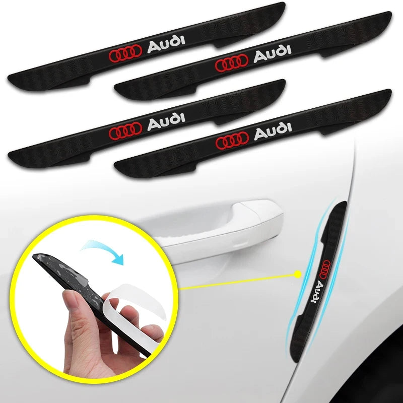 4Pcs Car Logo Anti-collision Strip Auto Door Bumper Protector For Audi Sline A4 A3 A6 TT S4 S5 S6 A1 A2 A5 A7 A8 Q1 Q2 Q3 Q4 Q5