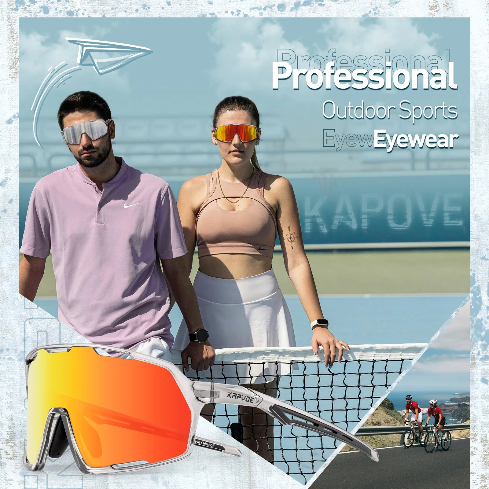 SCVCN Outdoor Hiking Eyewear Cycling Glasses Bike Racing Camping Sunglasses Baseball Equipment UV400 Bicycle Sports Accessories