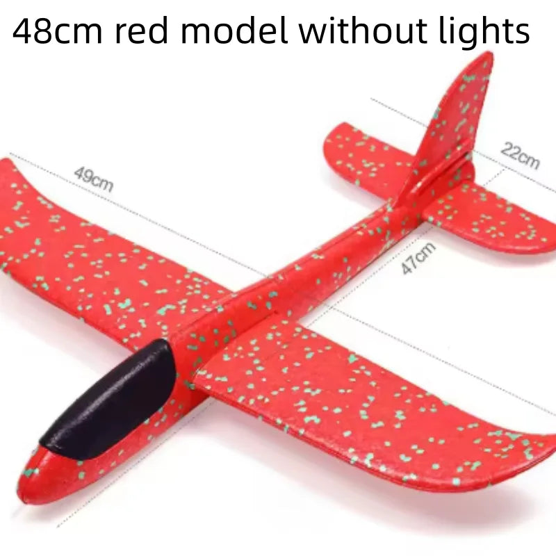 48cmFoam Aircraft Toy Hand Throw Flight Glider Aircraft Airplane DIY Model Toy Throwing Roundabout Airplane Kid Gifts