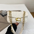 Women Quilted Leather Shoulder Bag Luxury C Logo Gold Chain Crossbody Bag Designer Small Flap Handbag Vintage Black Evening Clut