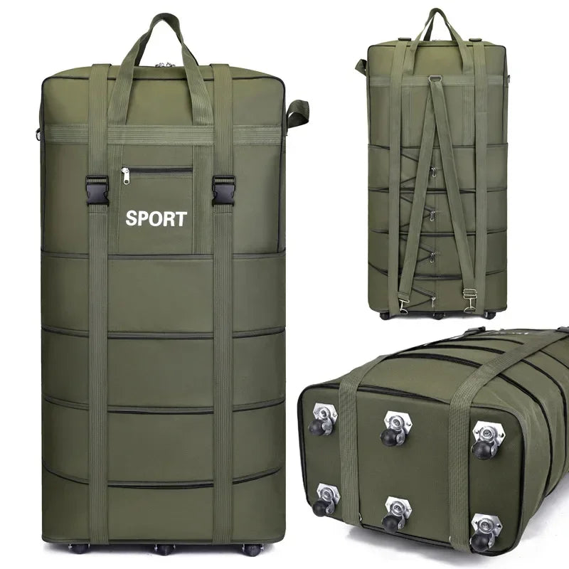 Large Capacity Dormitory Cotton Quilt Storage Bag with Wheels Travel Bag Student Luggage Bag Oxford Cloth Waterproof Dustproof