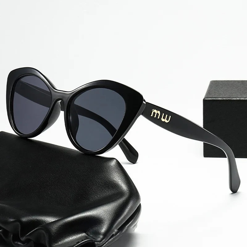 2025 Sexy Women MIU Style New High Quality Oval Metal Frame Sunglasses Luxury Brand Design Outdoor Leisure Fashion Sunglasses