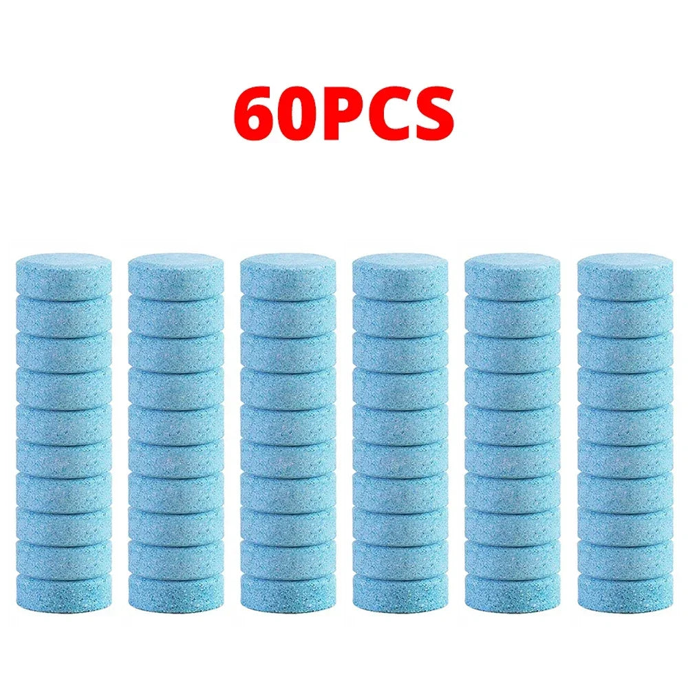 20/40/60Pcs Solid Cleaner Car Windshield Wiper Effervescent Tablet Strong Decontamination Auto Glass Toilet Cleaning Accessories