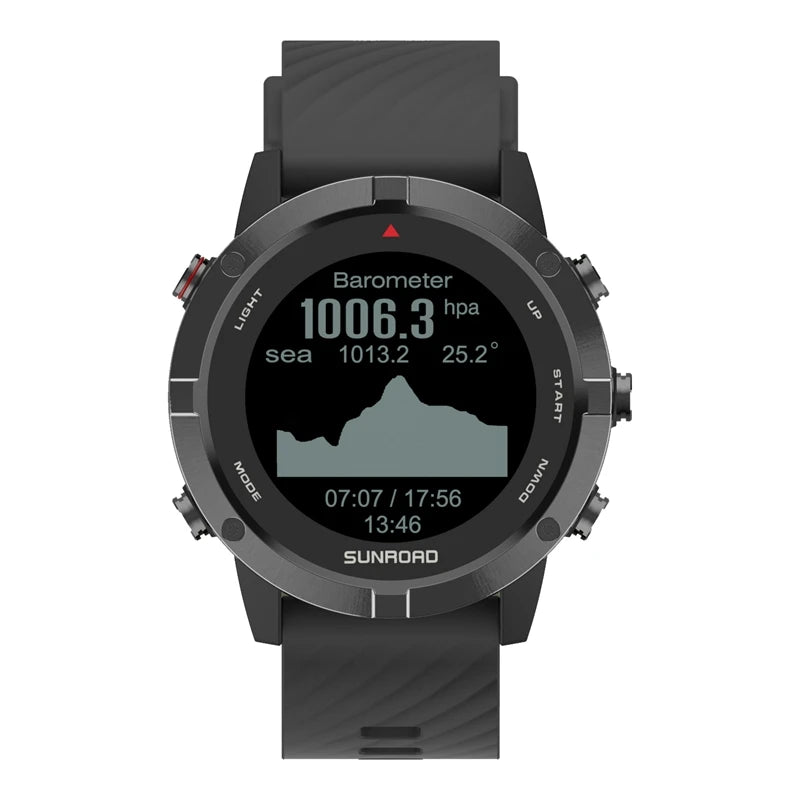 Sunroad GPS Sports Watch Digital Altimeter Compass Barometer Waterproof Cycling Running Swimming Heart Rate Monitor BT Watches