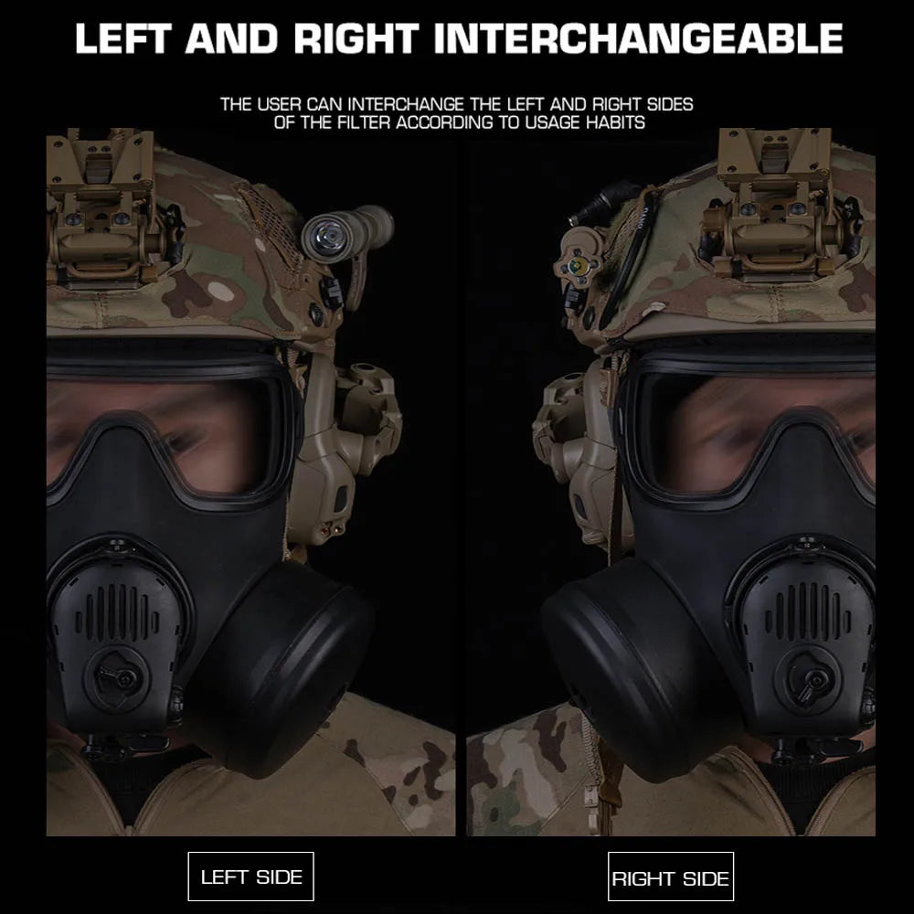 M53 Dust Gas Mask Dummy Model for Tactical Paintball Full Face Protective Mask with Fan Filter Canister Microphone Communication