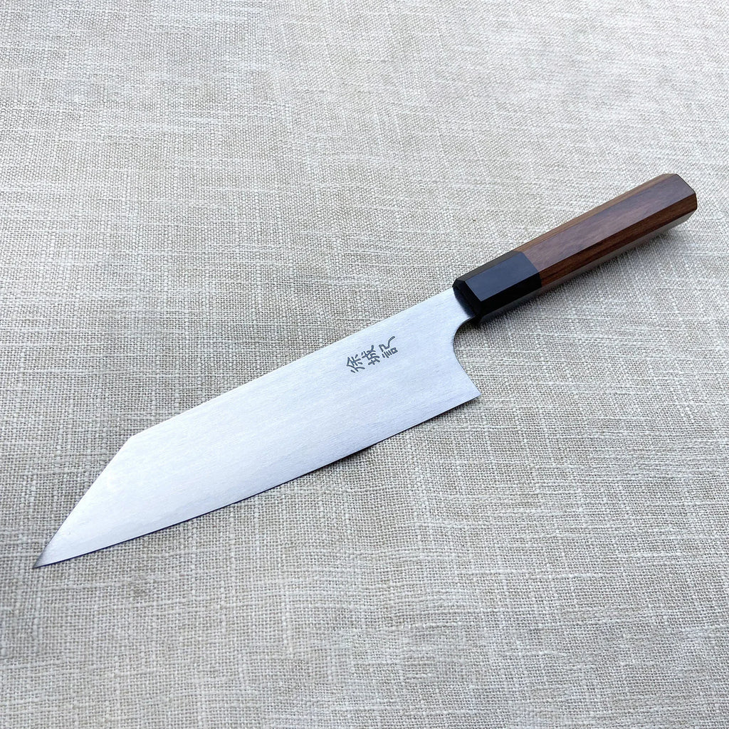 7 Inch Kiritsuke Knife T12A High-carbon Steel Core Sanmai-gawari Blade Slicing Cleaver Handmade Forged Kitchen Knife Wood Handle