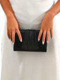 Women's Evening Clutch Bag, Ruffled Handbag, Sparkling Grip Bag, Fashionable Party Purse, Perfect for Weddings, Graduations