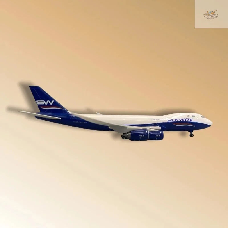 Hang Kun Azerbaijan Airlines Boeing 747 Freighter 1/85 Scale Die-Cast Resin Aircraft Model with Base Approx. 18.5 inches Long