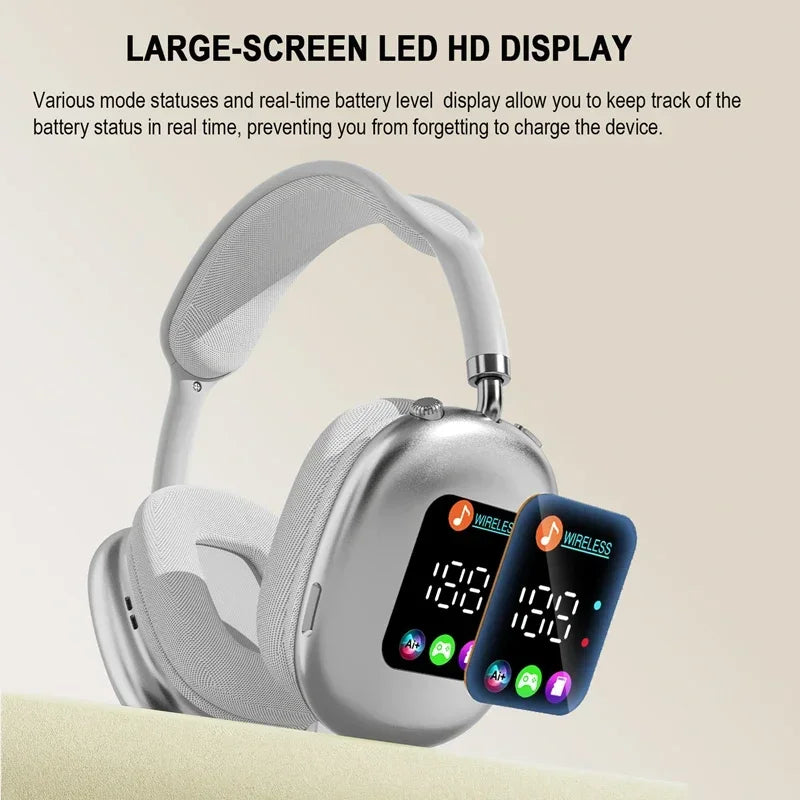 Wireless Headphone AKZ MAX600 Noise Cancelling Headphones Can Use Memory Card Hybrid With Touch Control LED Screen