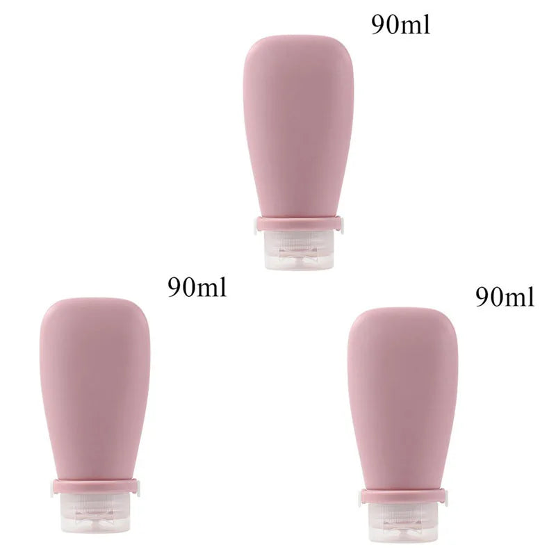 1/2/3pcs 90Ml Travel Silicone Refill Bottle, Shower Gel, Shampoo Refill Bottle, Squeeze Refill Empty Bottle