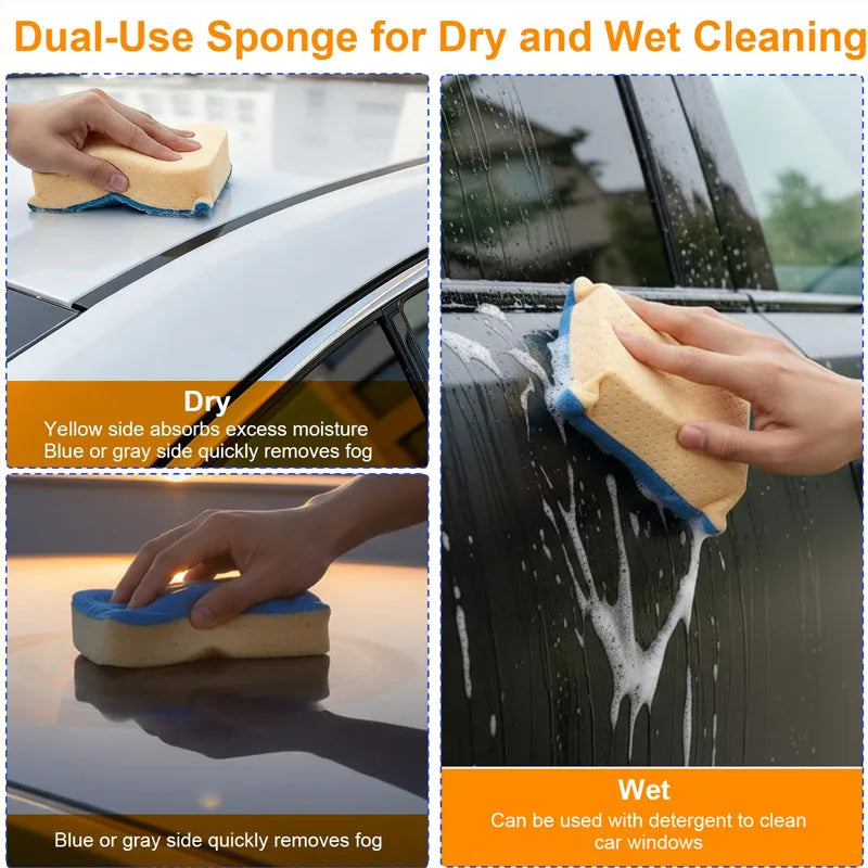 Car Cleaning Sponge Block Car Window Defogger Sponge Windshield Cleaner Glass Universal Cleaning Tool