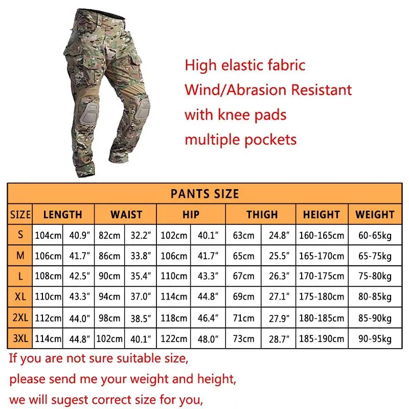 Outdoor Pullover Sets Hunting Clothes Military Tactics G3 Training Suit CP GEN3 Combat Uniform Tactical Top Tactical Pants Men