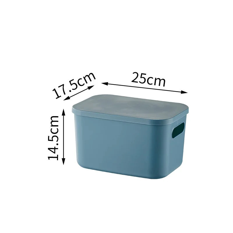 Colorful Plastic Organizers Storage Box With Lid For Toys Underwear Sock Jewelry Lipstick Container Stackable Baskets Bins