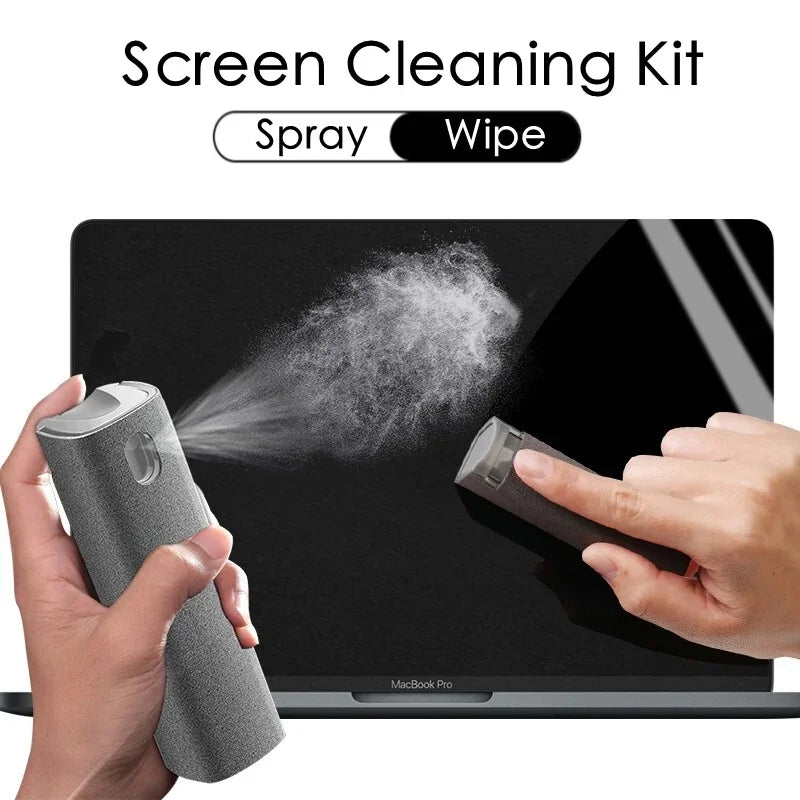 1/2pcs 2-in-1 Mobile Phone Screen Spray Bottle Computer Screen Cleaner with Microfiber Cloth Set Cleaning Tools Car Cleaning