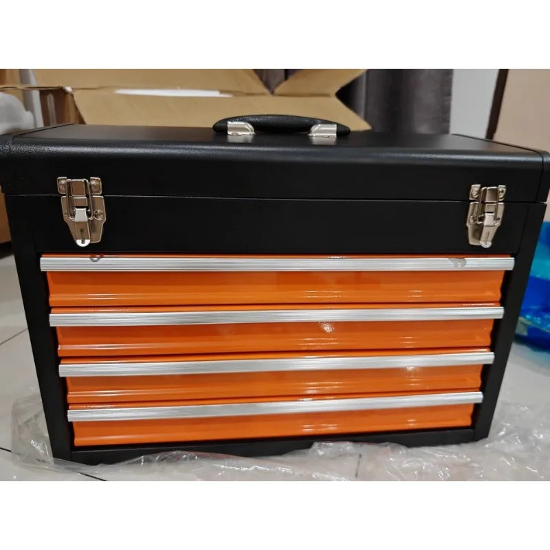 Portable Metal Tool Box With 3 4 Drawers Waterproof Design For Electrician Maintenance And Home DIY Projects