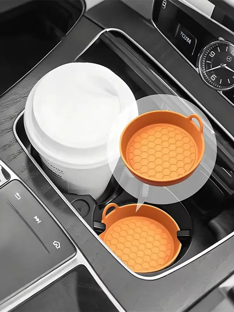 1/2Pcs Silicone Car Coasters - Non-Slip Heat-Resistant Design for Car Durable Eco-Friendly Spill-Proof Fits Most Cup Holders