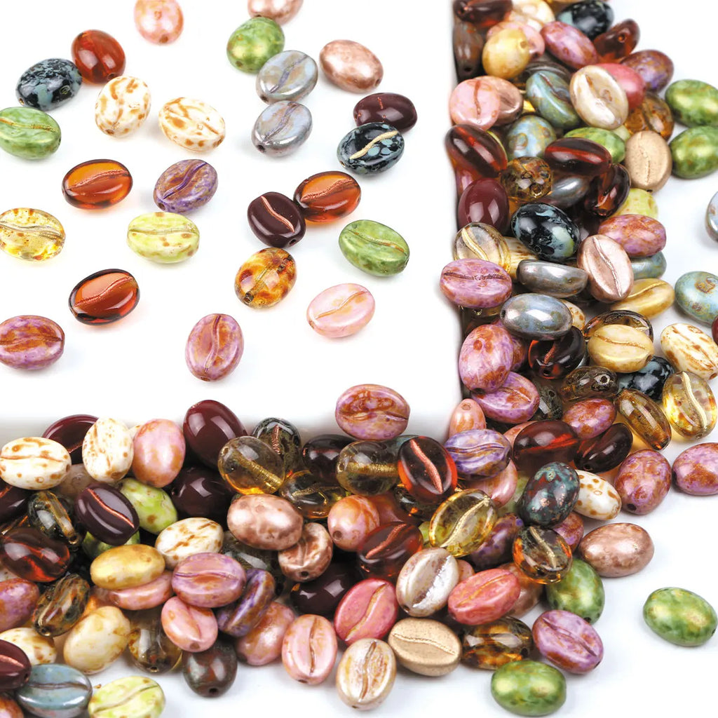 10pcs/20pcs Mixed Color Czech Glass Coffee Bean Beads For Jewelry Making Not Acrylic Beads Diy Creative Beads Special Necklace 