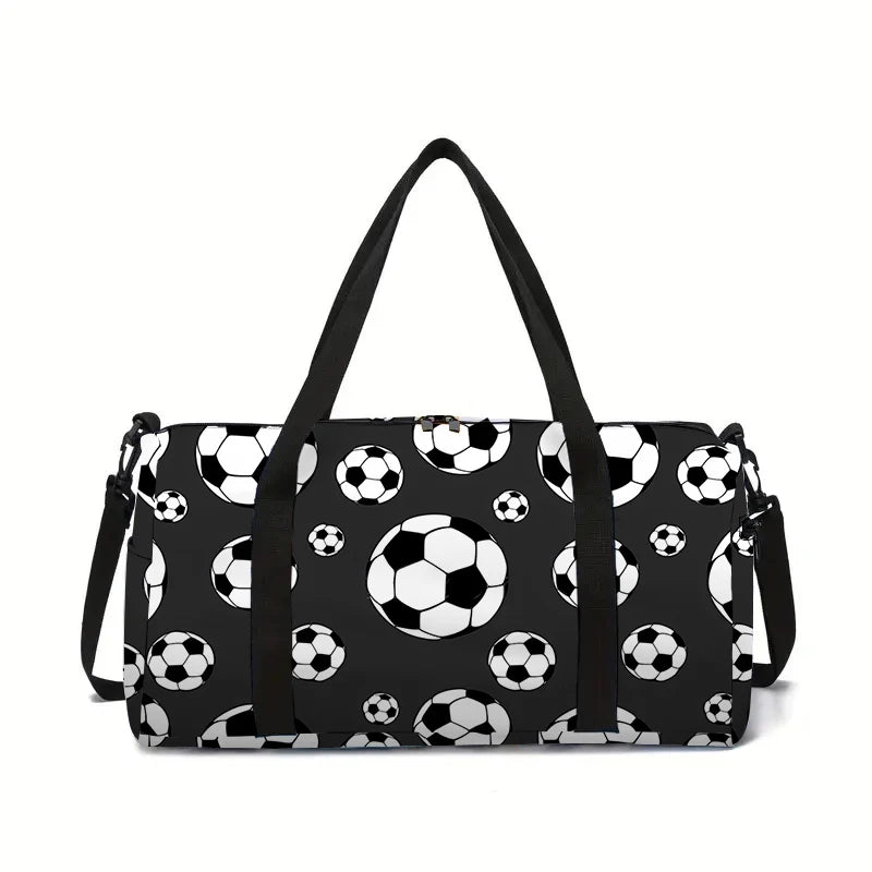 Jumping Football Large Capacity Luggage Bag  For Boy And Girls Best Gifts 2D Flat Cartoon Travel Duffels Hand Bag For Children