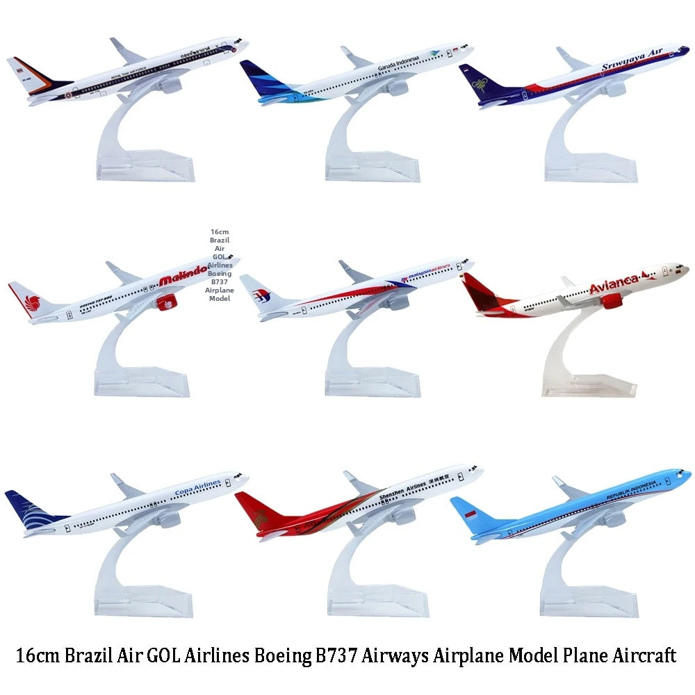 High Quality 15.6cm Brazil Air GOL Airlines Alloy 10 Styles Boeing B737 Airways Airplane Model 1/246 Scale Metal Planes