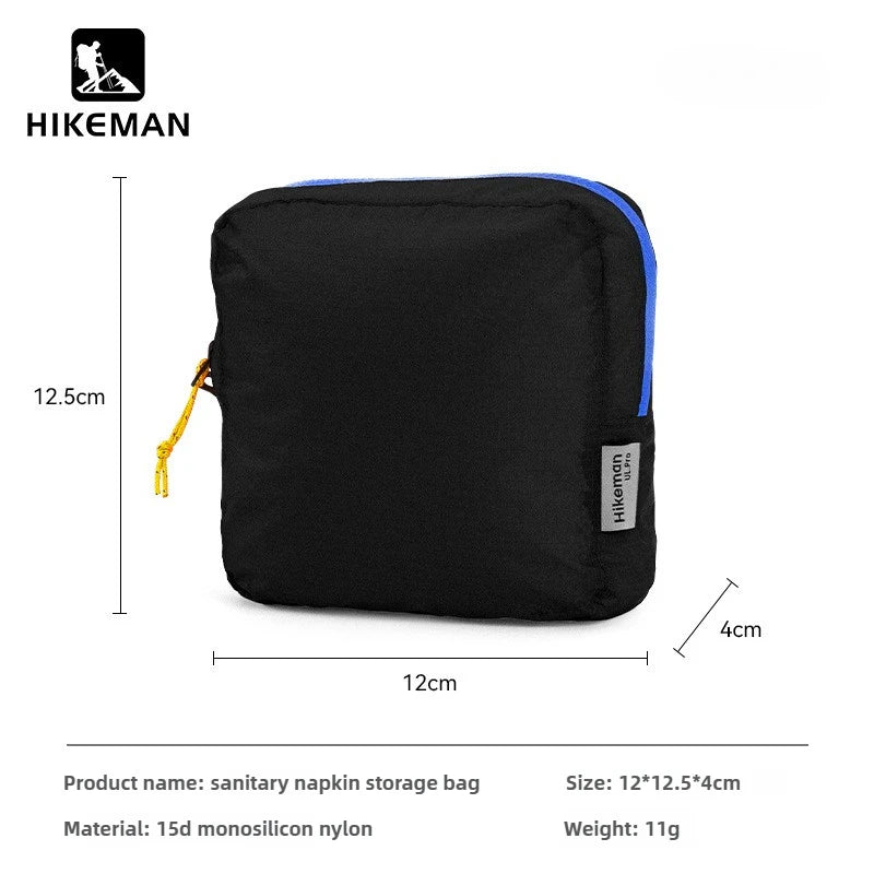 HIKEMAN Ultralight Camping Toiletry Organizer - Waterproof Silicone Pouch for Women's Essentials, Portable Hygiene Storage