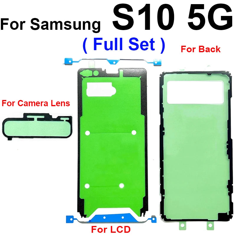 LCD Screen Back Cover Battery Camera Lens Sticker Full Set Adhesive Tape For Samsung Galaxy S10 S10e S10 Plus 5G Adhesive Repair